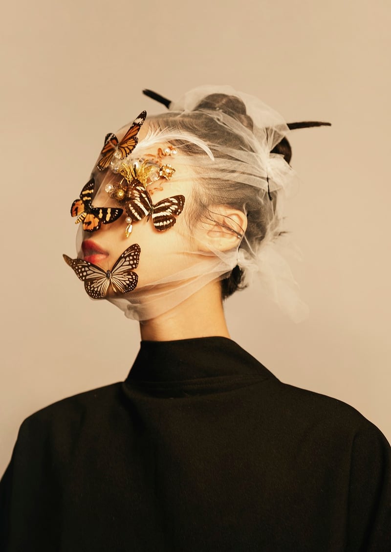 Surreal hand butterfly abstract